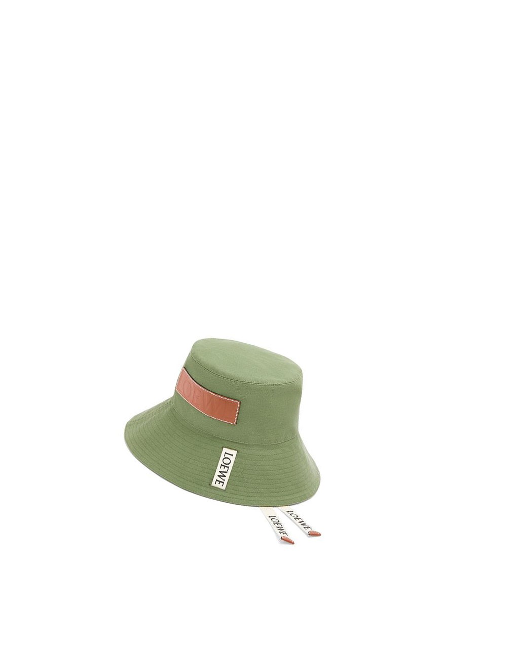 Loewe Fisherman hat in canvas and calfskin Verdes | SWOQR-0487