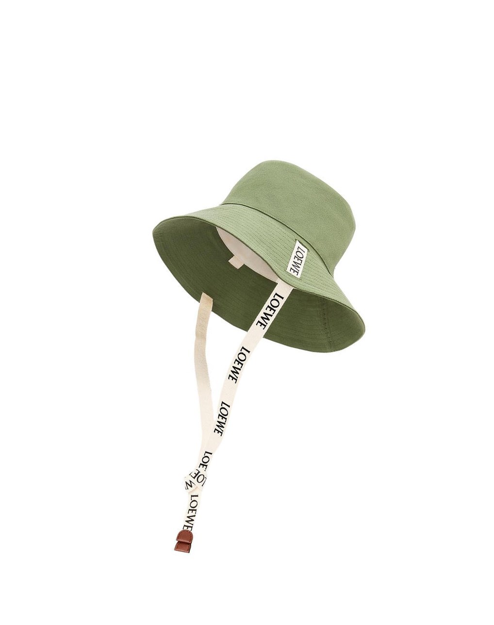 Loewe Fisherman hat in canvas and calfskin Verdes | SWOQR-0487