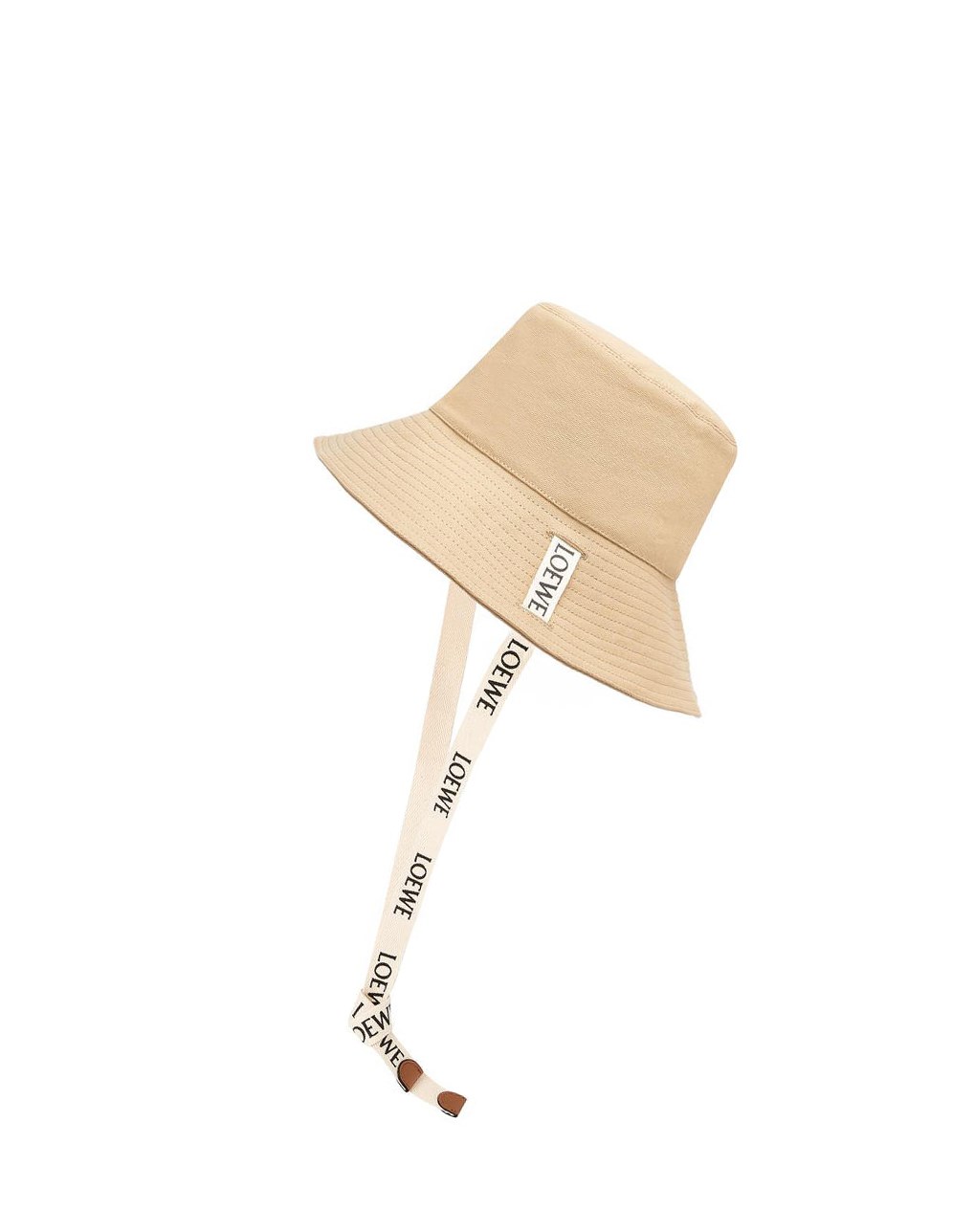 Loewe Fisherman hat in canvas and calfskin Sand | TENXI-2837