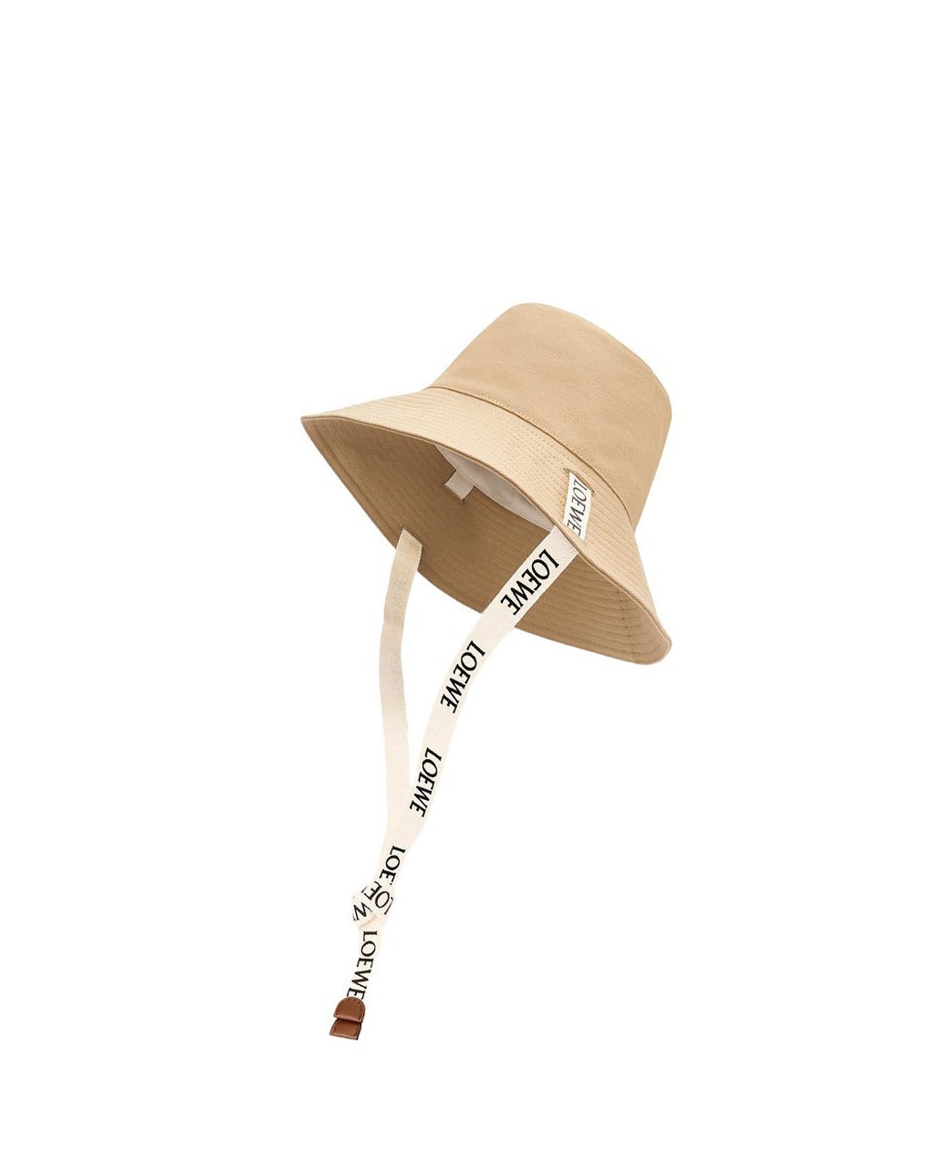 Loewe Fisherman hat in canvas and calfskin Sand | TENXI-2837