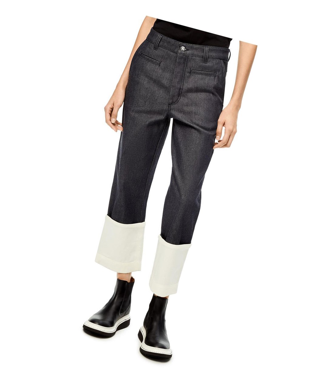 Loewe Fisherman jeans in stone washed denim Azul Marino Azules | HMNXI-2147