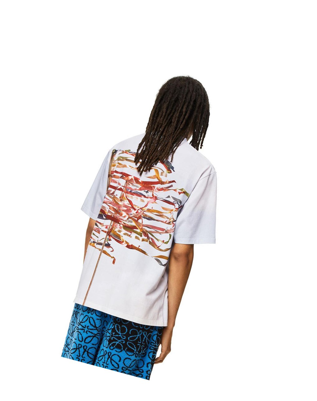 Loewe Flag print T-shirt in cotton Blancos | VNRDK-3519