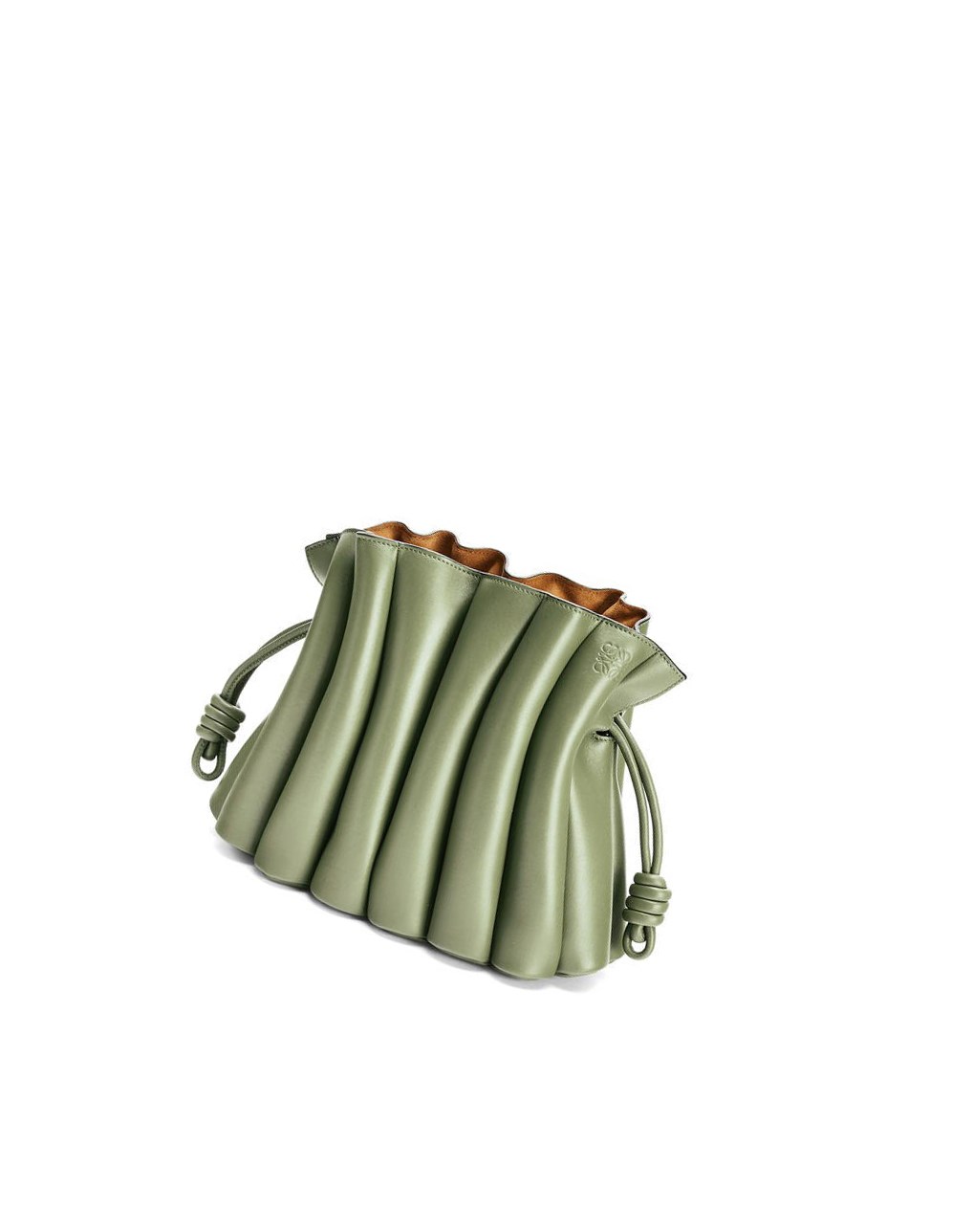 Loewe Flamenco Ondas clutch bag in smooth calfskin Rosemary | QFSKZ-5603