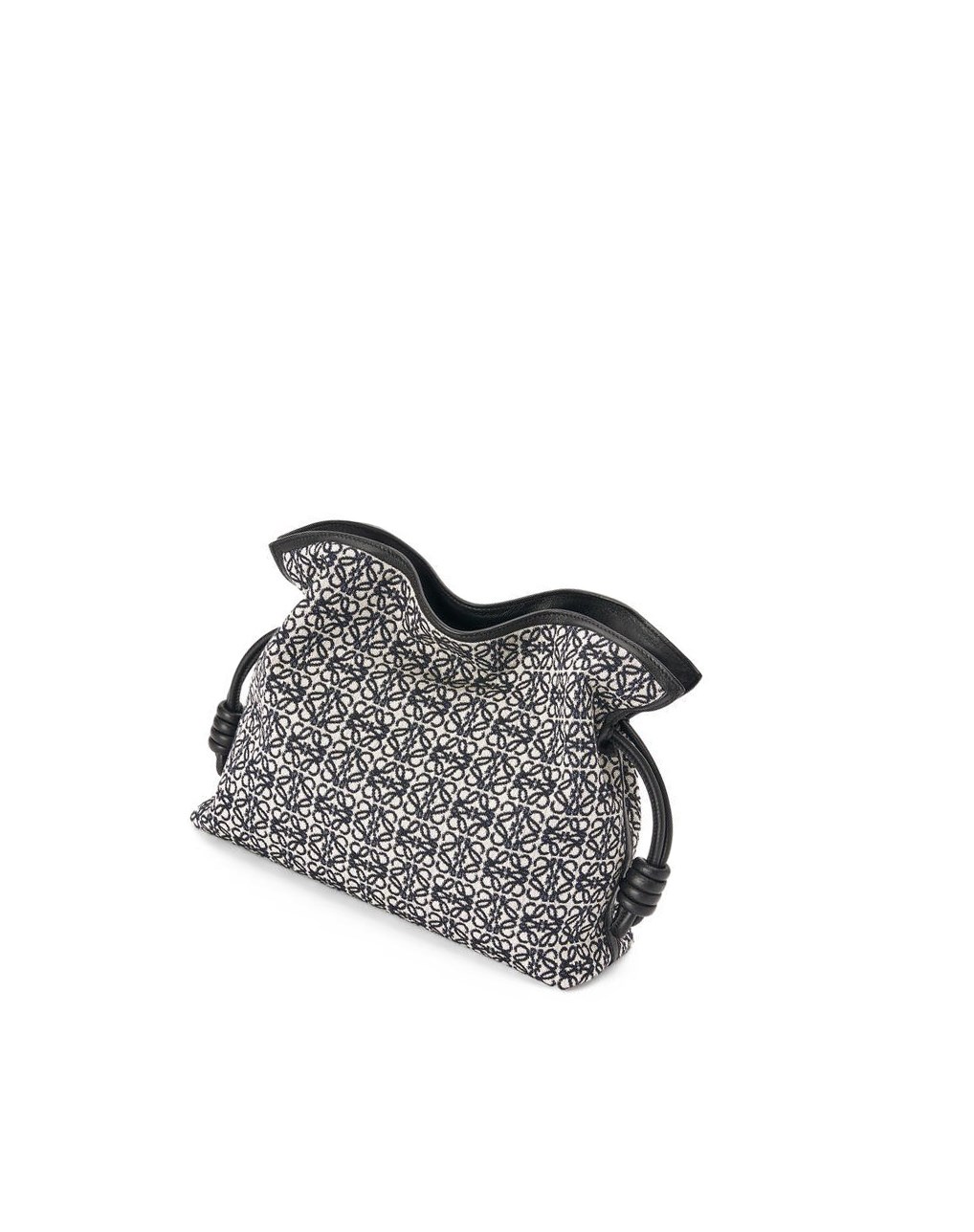 Loewe Flamenco clutch in Anagram jacquard and calfskin Azul Marino Negros | CJEBK-1936
