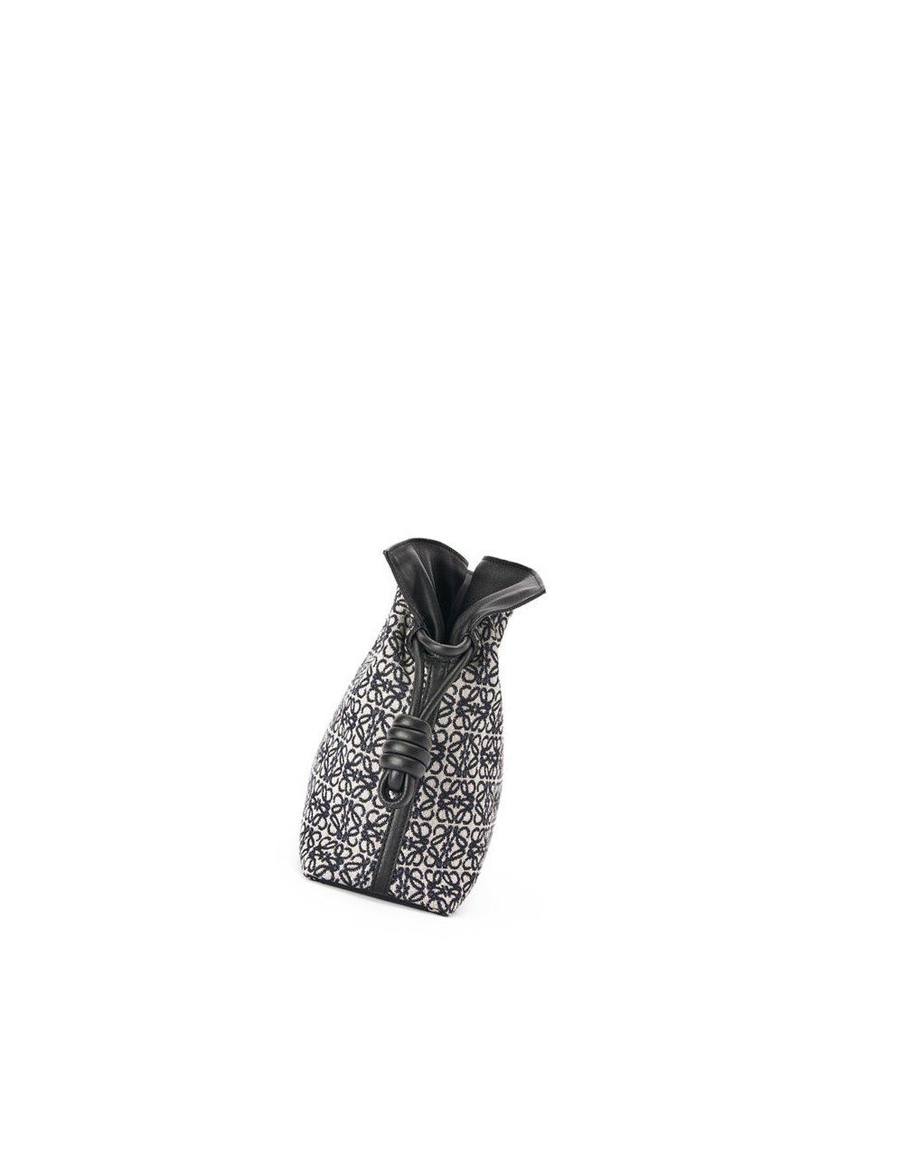 Loewe Flamenco clutch in Anagram jacquard and calfskin Azul Marino Negros | CJEBK-1936
