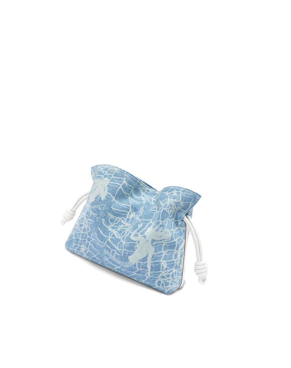 Loewe Flamenco clutch in denim and classic calfskin Azules Blancos | NBAQF-1238