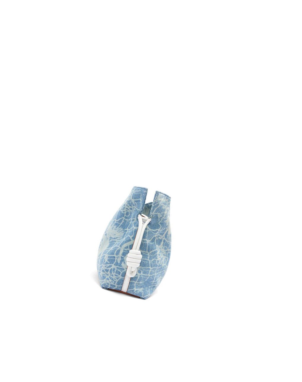 Loewe Flamenco clutch in denim and classic calfskin Azules Blancos | NBAQF-1238