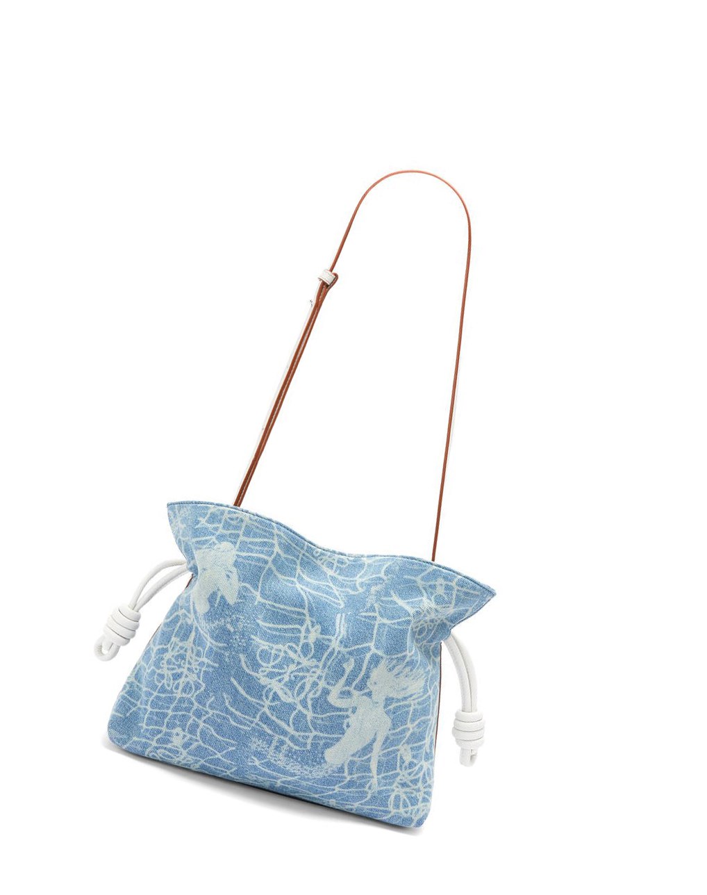 Loewe Flamenco clutch in denim and classic calfskin Azules Blancos | NBAQF-1238