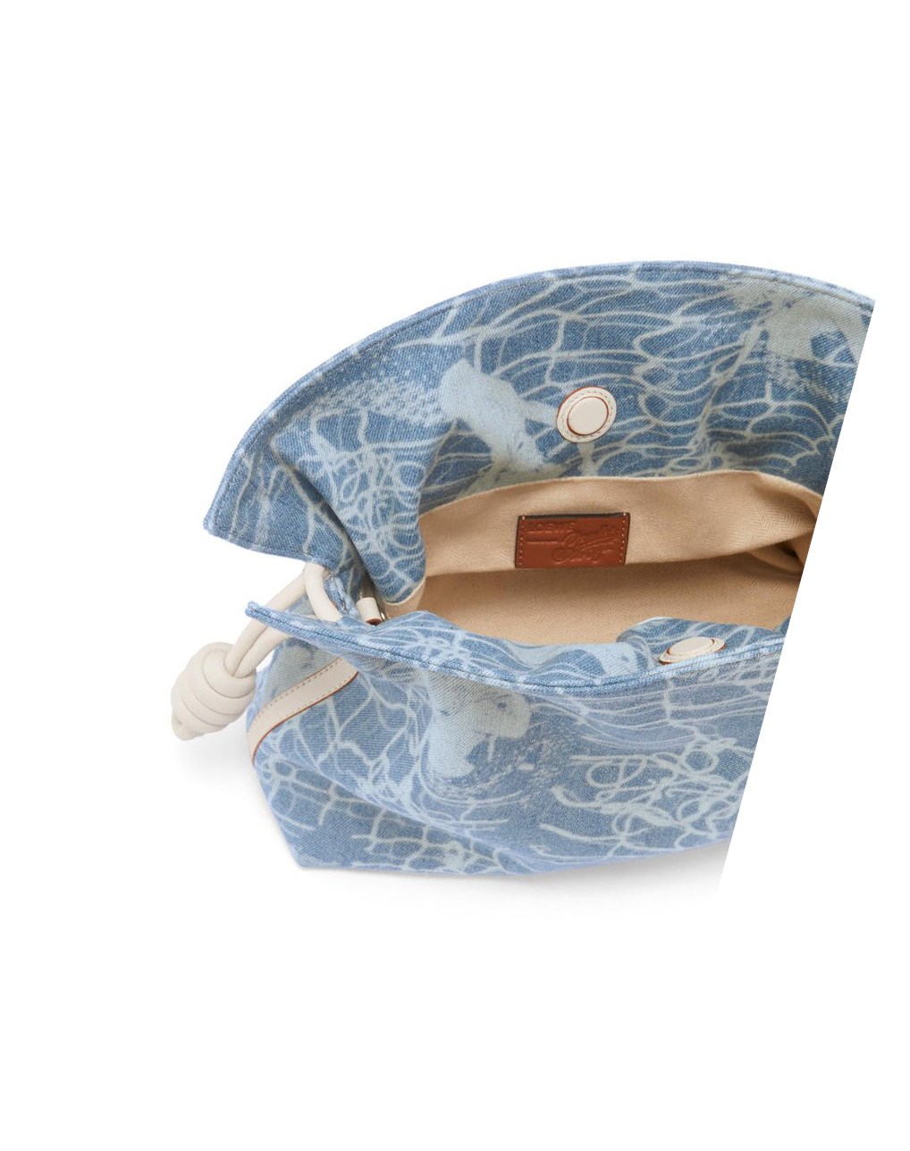 Loewe Flamenco clutch in denim and classic calfskin Azules Blancos | NBAQF-1238