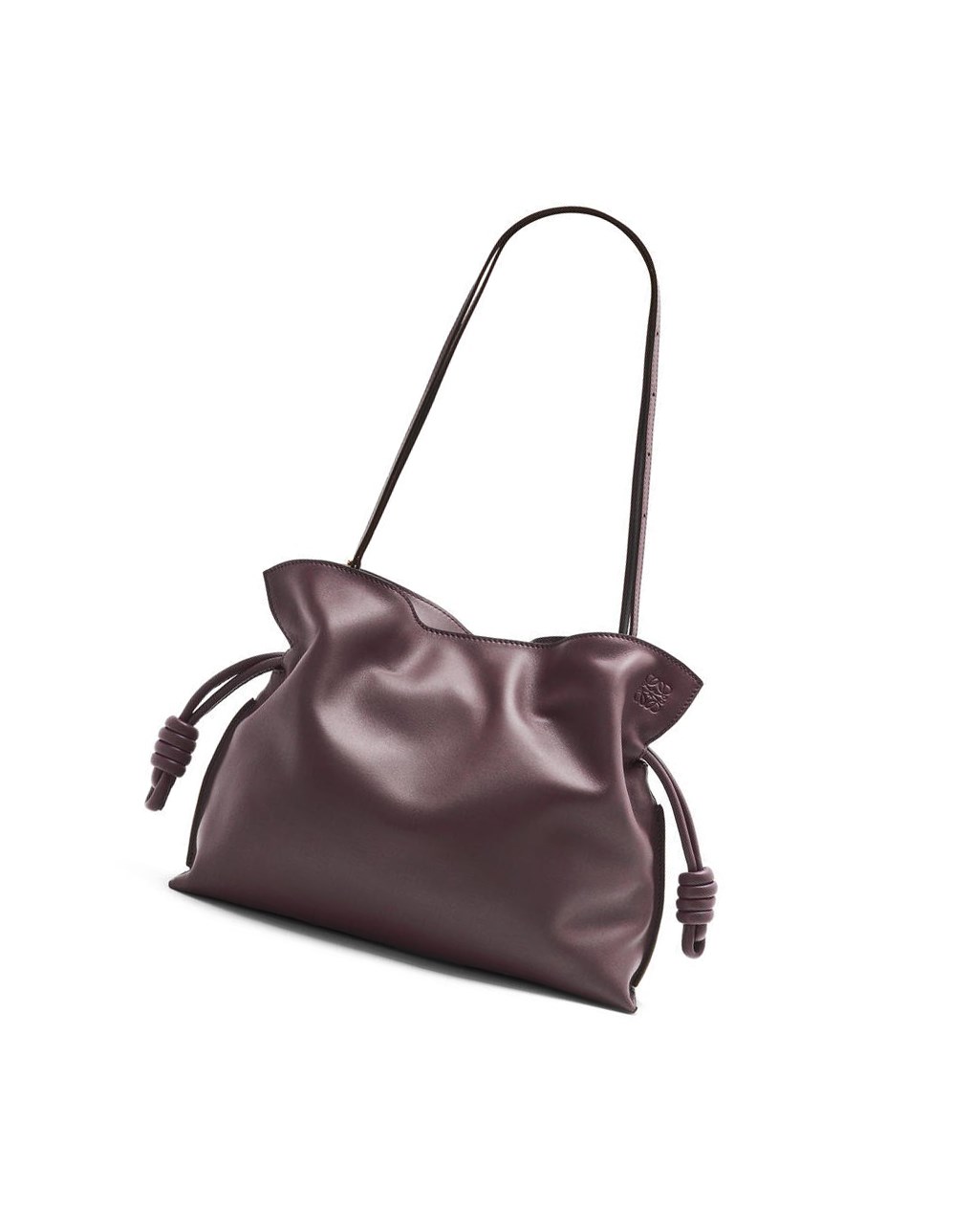 Loewe Flamenco clutch in nappa calfskin Prune | EMBNA-8156
