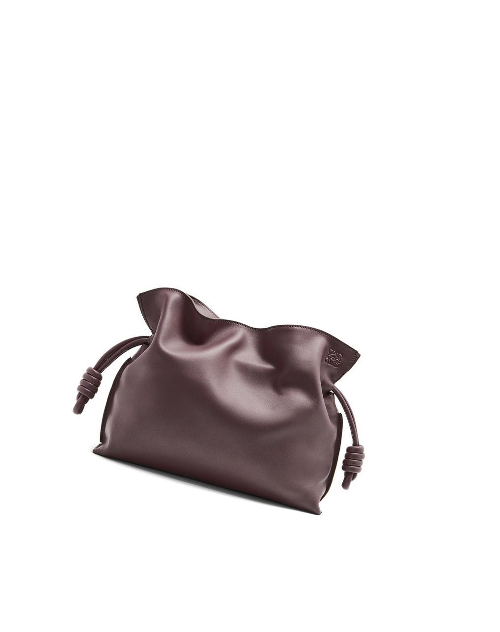 Loewe Flamenco clutch in nappa calfskin Prune | EMBNA-8156