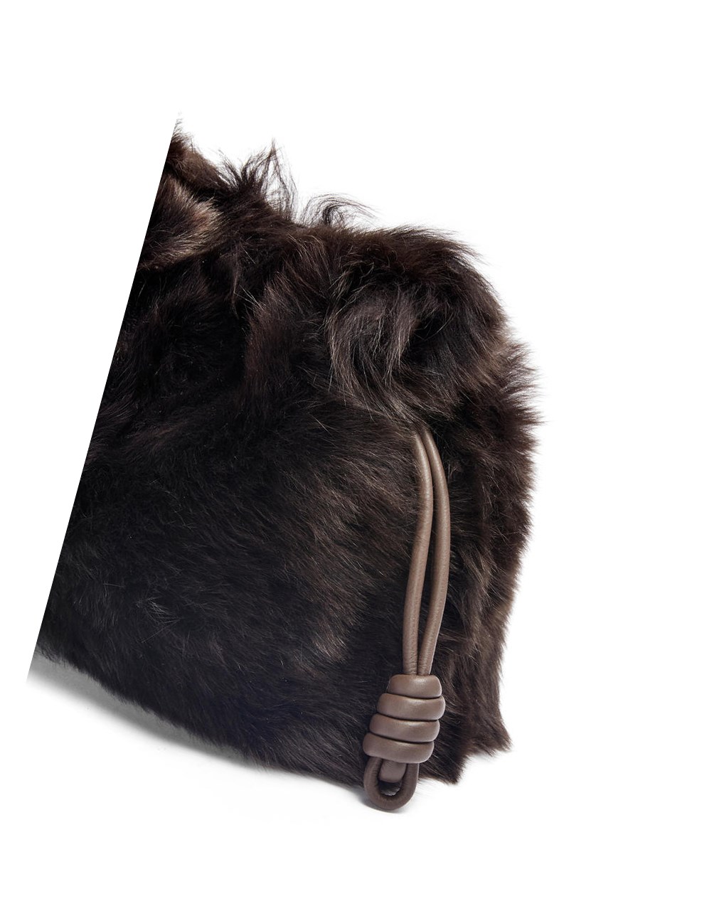 Loewe Flamenco clutch in shearling Marrom Oscuro | EHYRA-4639