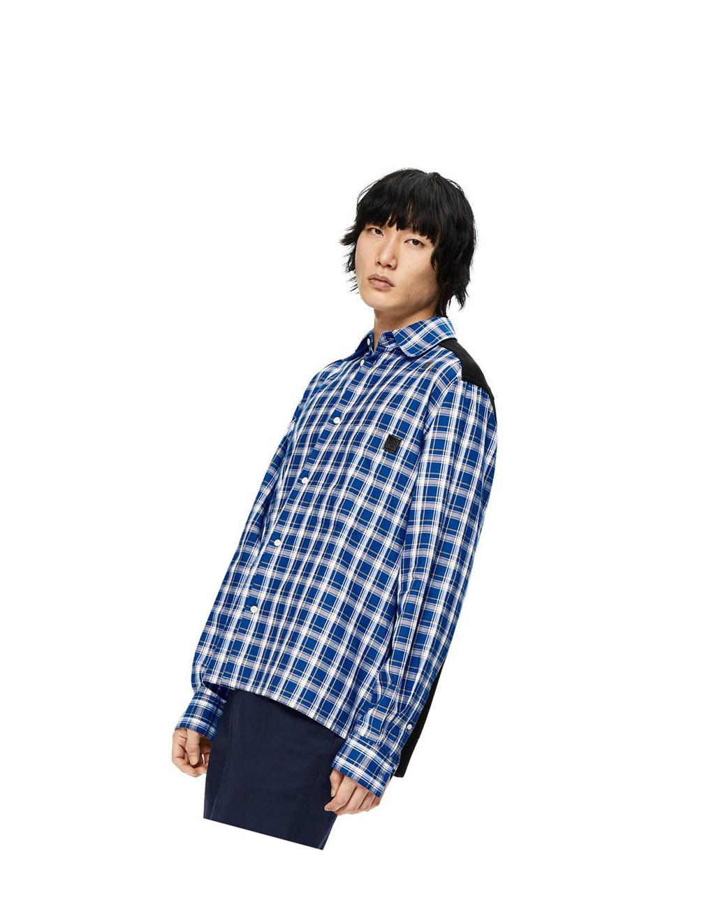 Loewe Fleece back check shirt in cotton Negros Azules | XKSLD-0561
