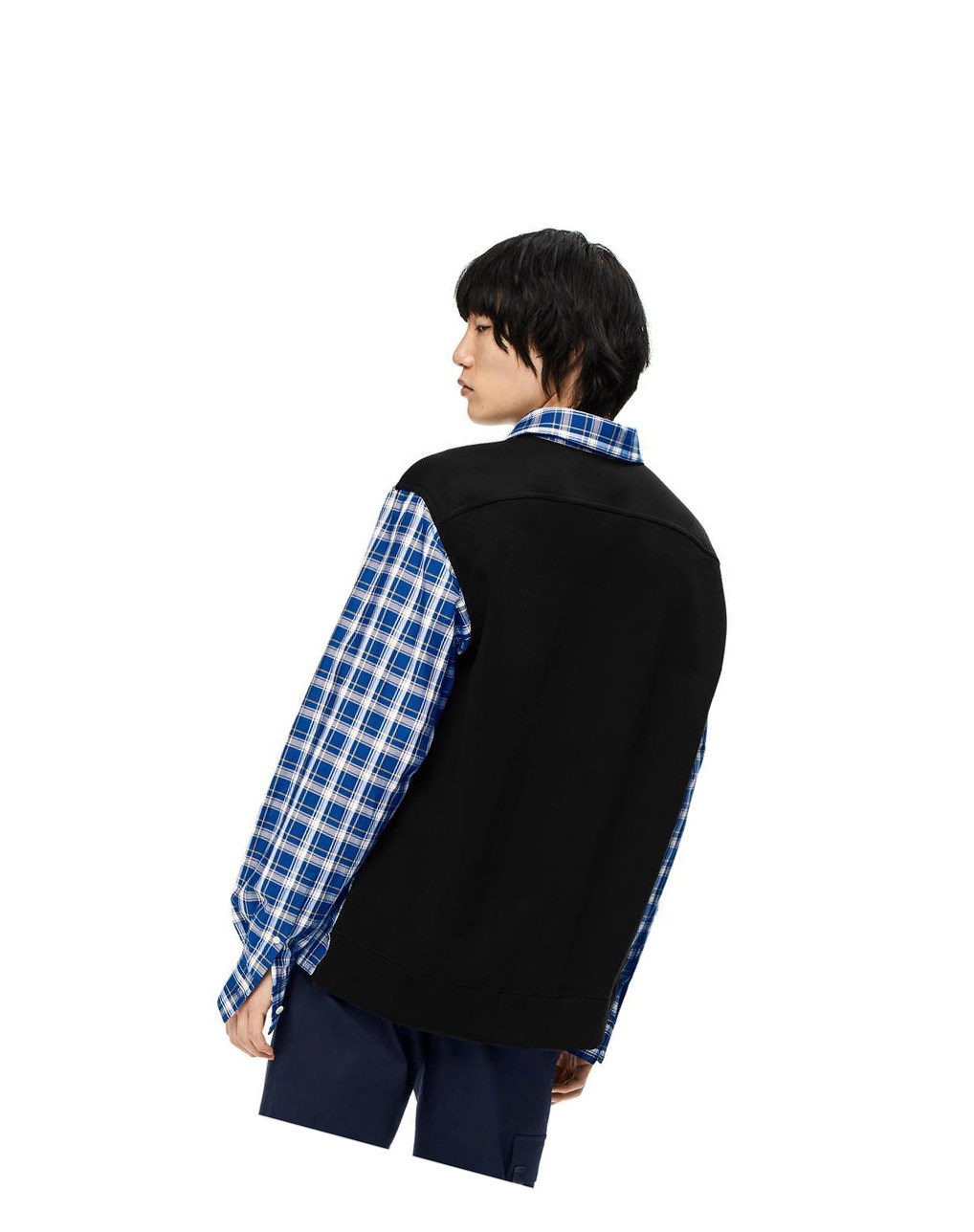 Loewe Fleece back check shirt in cotton Negros Azules | XKSLD-0561