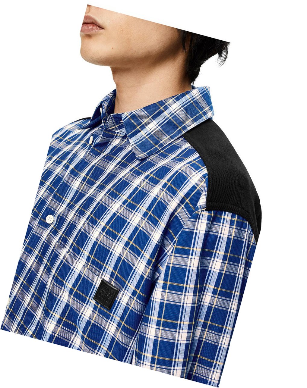 Loewe Fleece back check shirt in cotton Negros Azules | XKSLD-0561