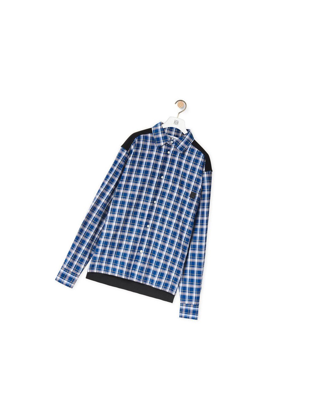 Loewe Fleece back check shirt in cotton Negros Azules | XKSLD-0561