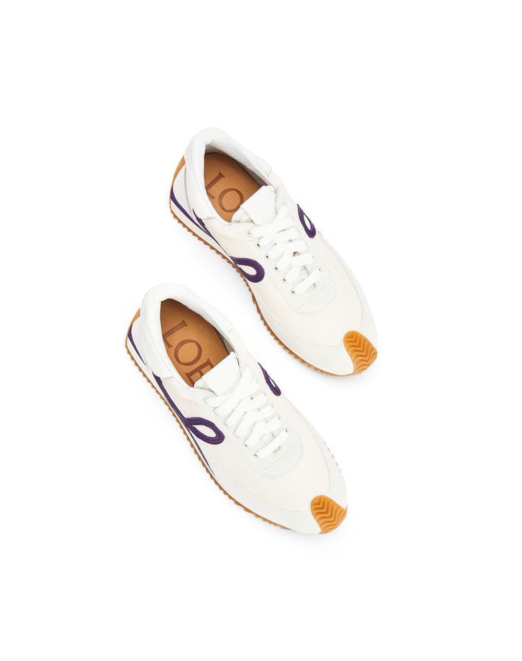 Loewe Flow Runner in lambskin Blancos Morados | OZDNS-1062
