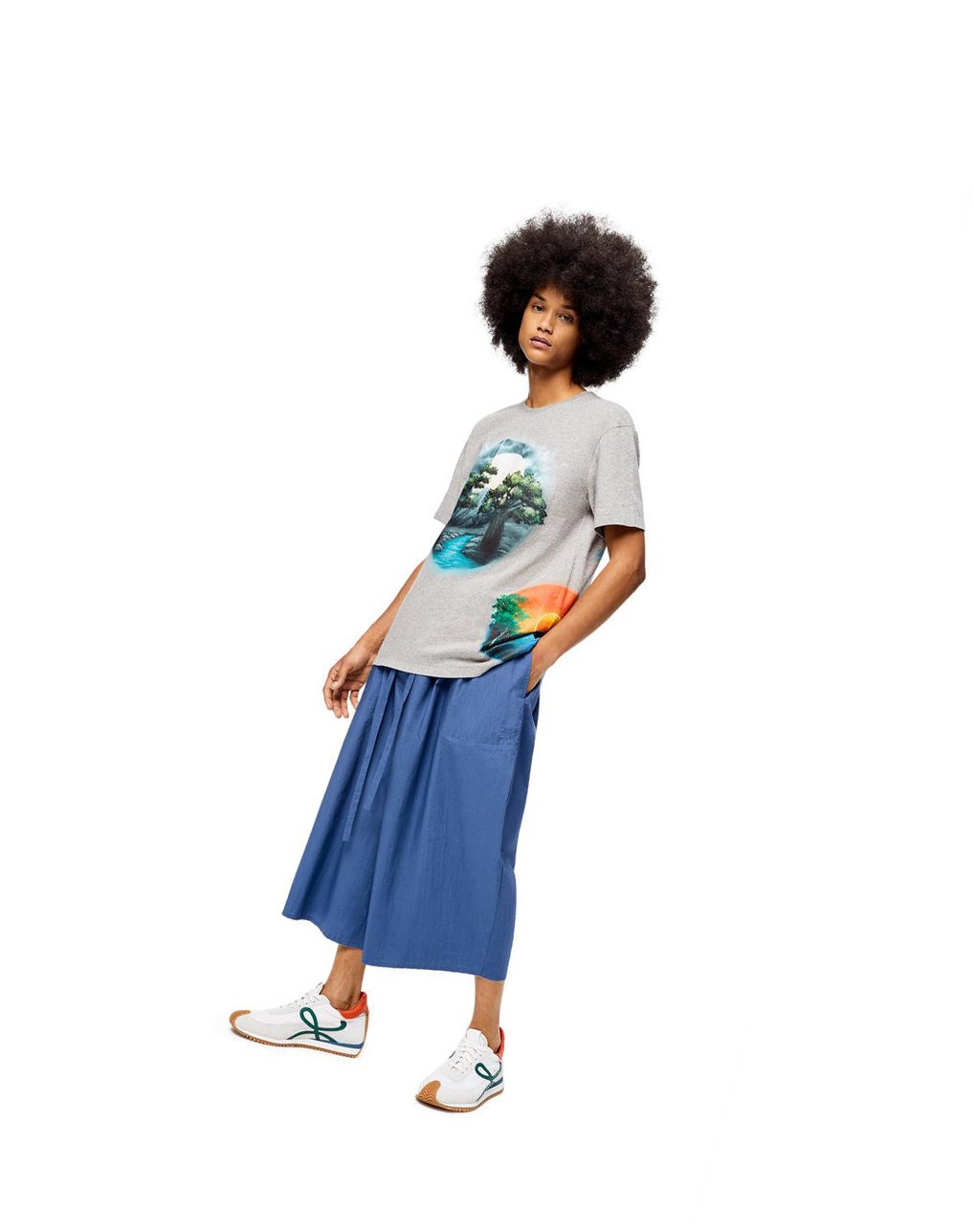 Loewe Flow runner in calfskin Blancos | TLEYW-6483