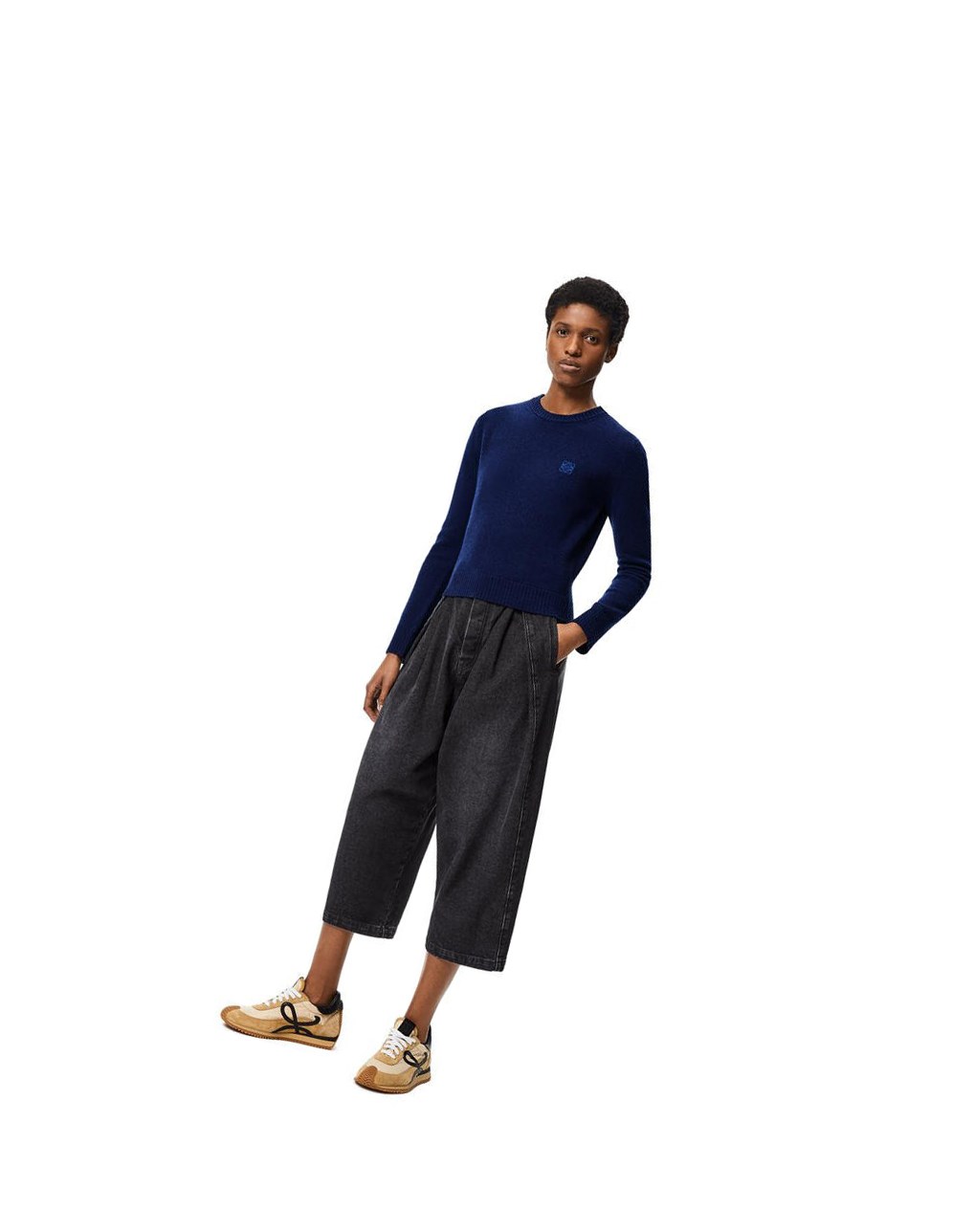 Loewe Flow runner in suede and nylon Dorados Negros | DVAPU-2971