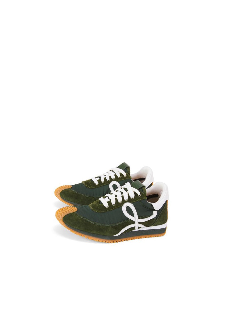 Loewe Flow runner in suede and nylon Verdes | ERWBU-6359