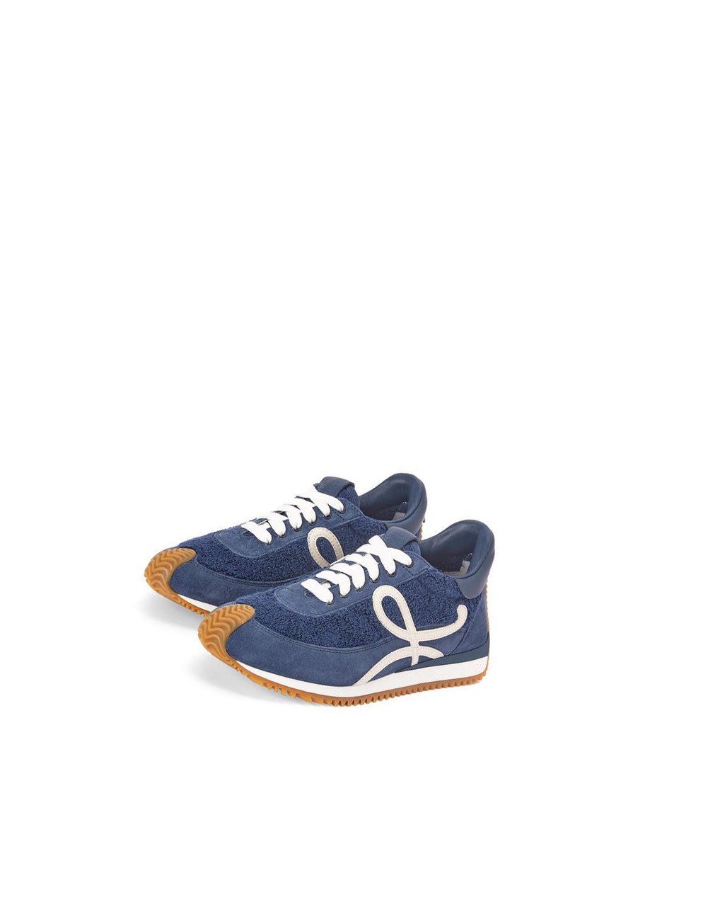 Loewe Flow runner in terry cloth and suede Azules | MCBSL-7851