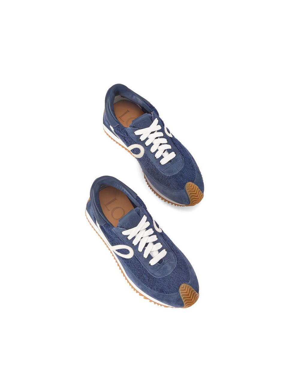 Loewe Flow runner in terry cloth and suede Azules | MCBSL-7851