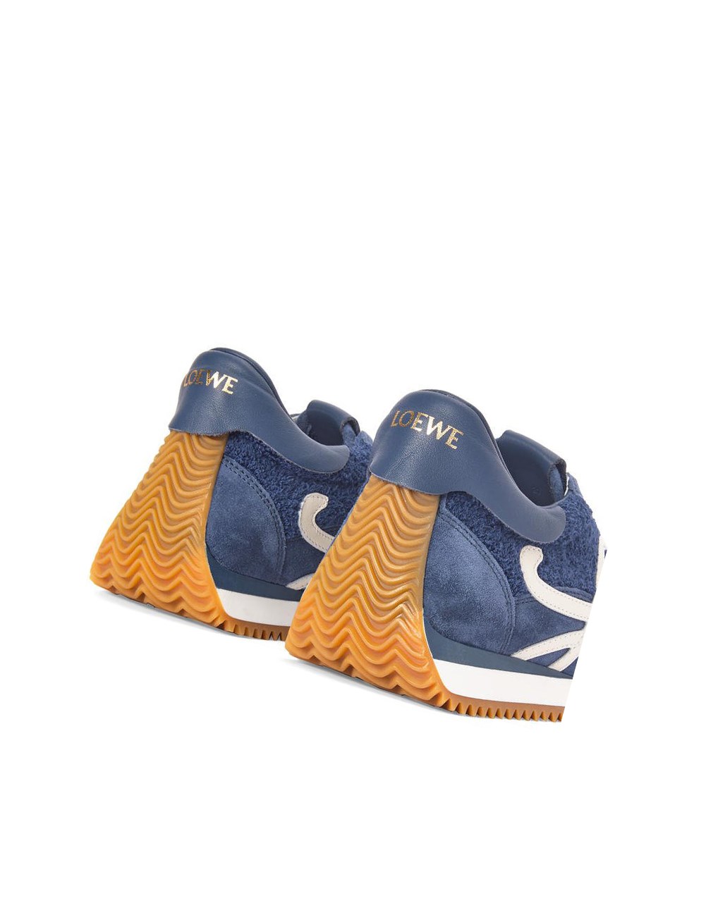 Loewe Flow runner in terry cloth and suede Azules | MCBSL-7851