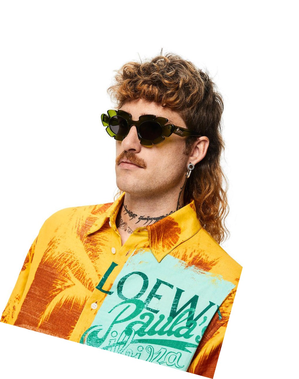 Loewe Flower sunglasses in injected nylon Verdes | RNKGM-9406