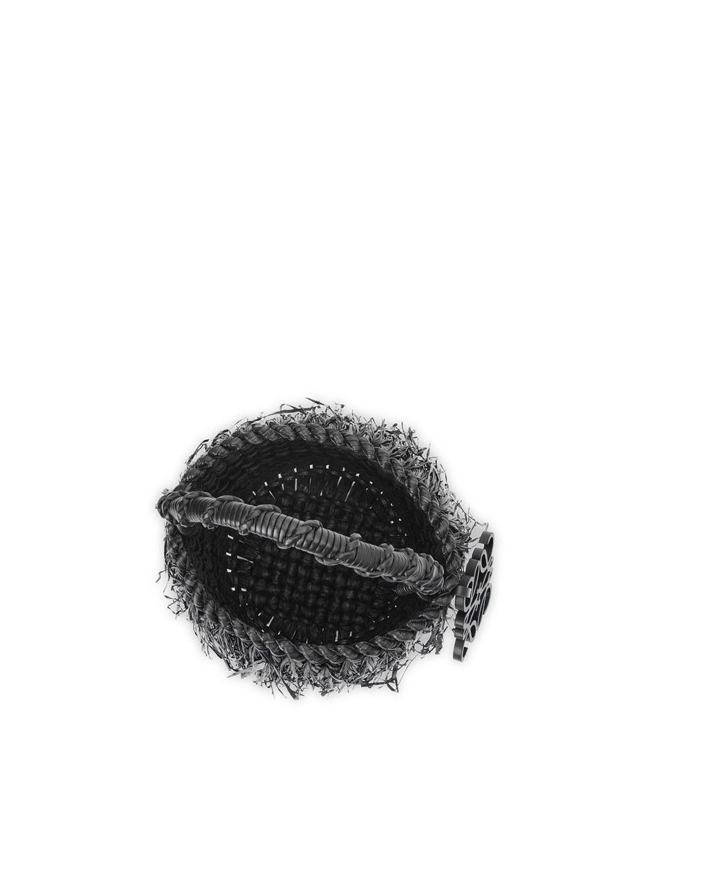 Loewe Frayed Bucket bag in raffia and calfskin Negros | IMTOL-3829