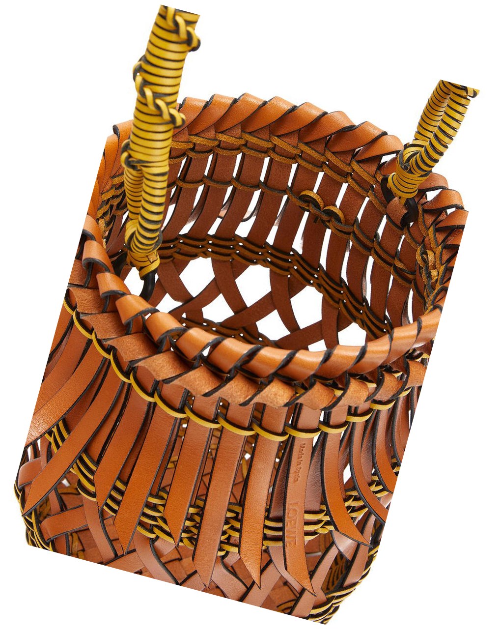 Loewe Fringes Bucket bag in calfskin Amarillos | UJPFR-5031
