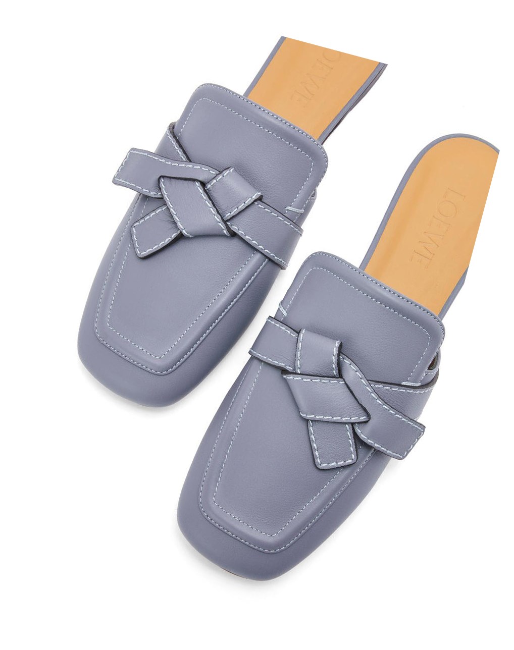 Loewe Gate flat mule in calfskin Grises Azules | VCNLZ-2578