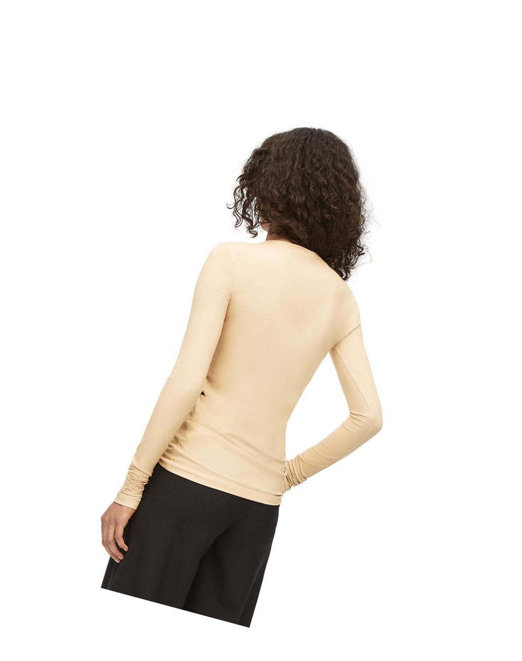 Loewe Glove print top in technical jersey Beige Negros | JOQSK-8035