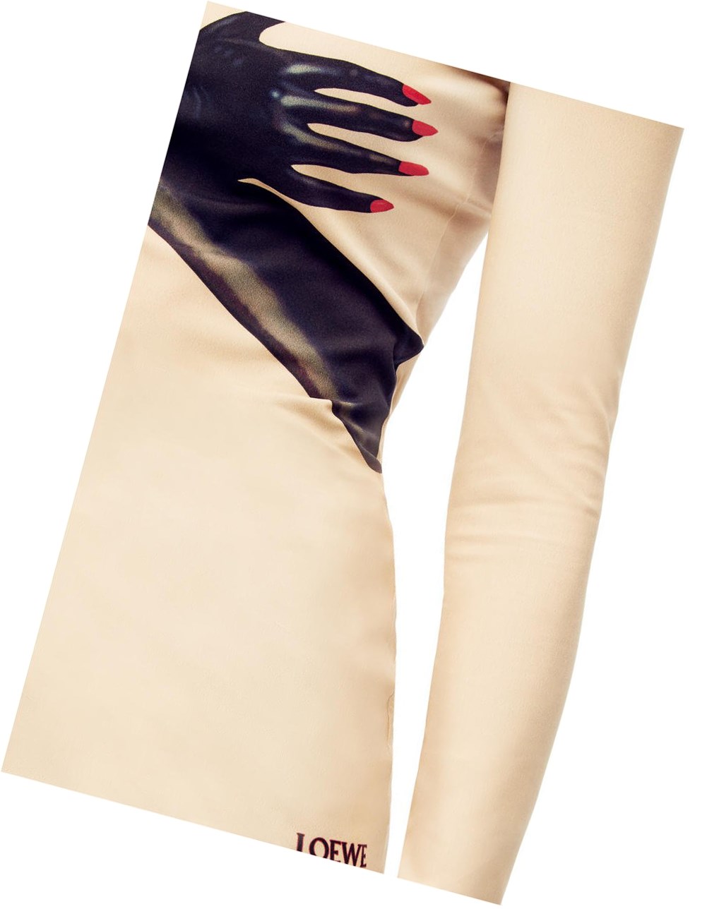 Loewe Glove print top in technical jersey Beige Negros | JOQSK-8035