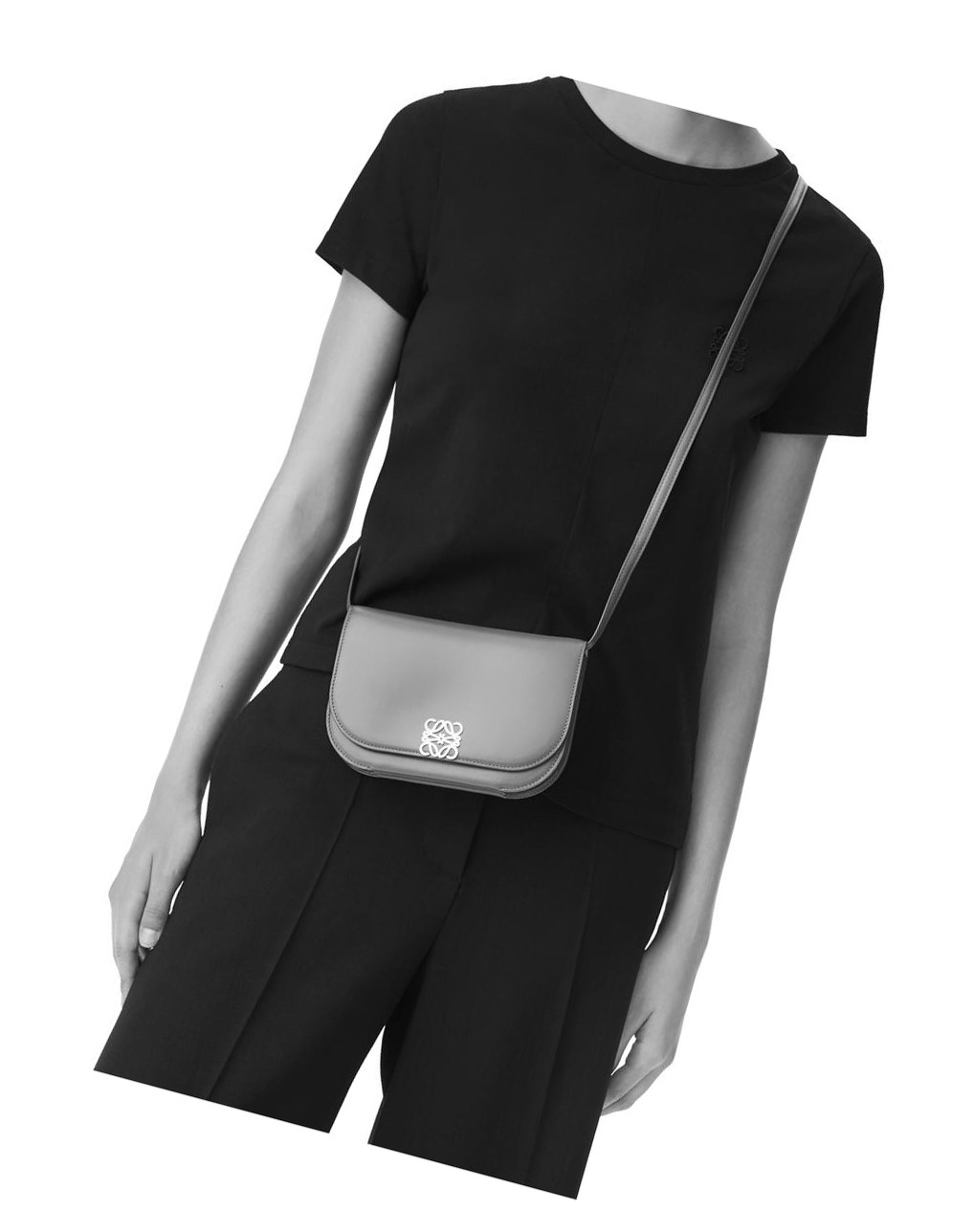 Loewe Goya Accordion clutch in silk calfskin Negros | QHBFW-8406