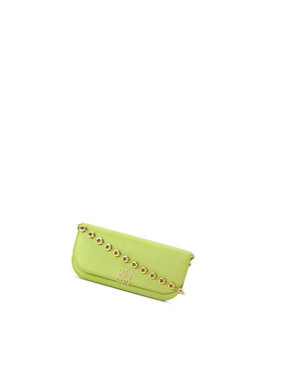 Loewe Goya Long Chain Clutch in silk calfskin Verdes | ENLDB-8065