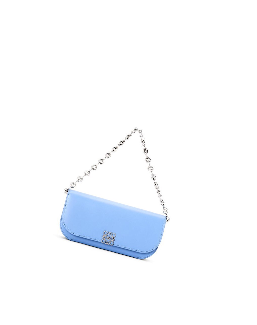 Loewe Goya Long Chain Clutch in silk calfskin Azules | IZRVT-5061