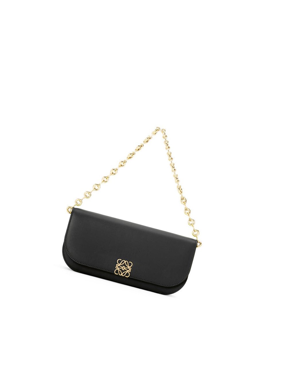 Loewe Goya Long Chain Clutch in silk calfskin Negros | OJXKH-5132