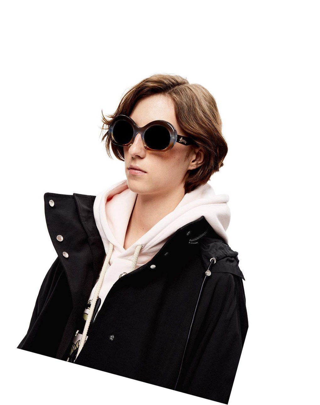 Loewe Halfmoon sunglasses in acetate Grises Azules | TYLRB-1305