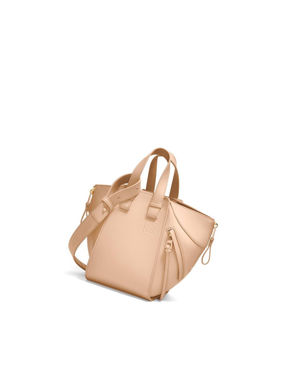 Loewe Hammock compact bag in satin calfskin Nude | LYBKA-5743