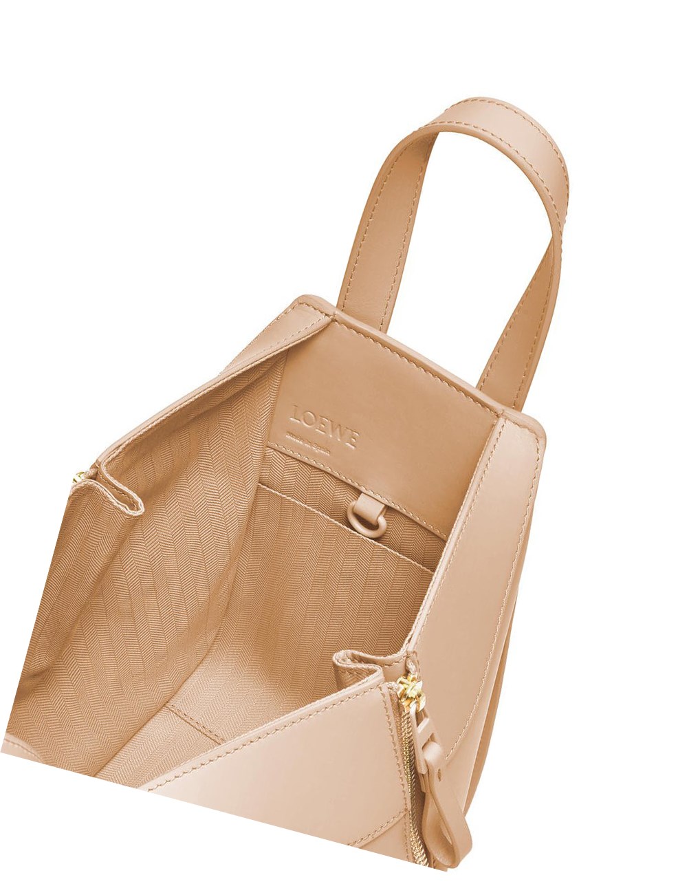 Loewe Hammock compact bag in satin calfskin Nude | LYBKA-5743