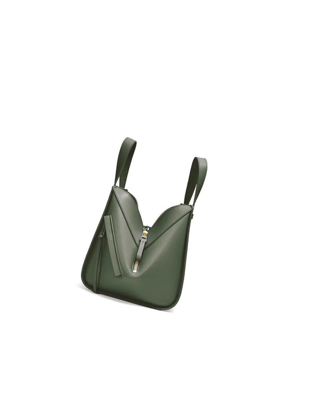 Loewe Hammock compact bag in satin calfskin Kaki | SHCOG-8472