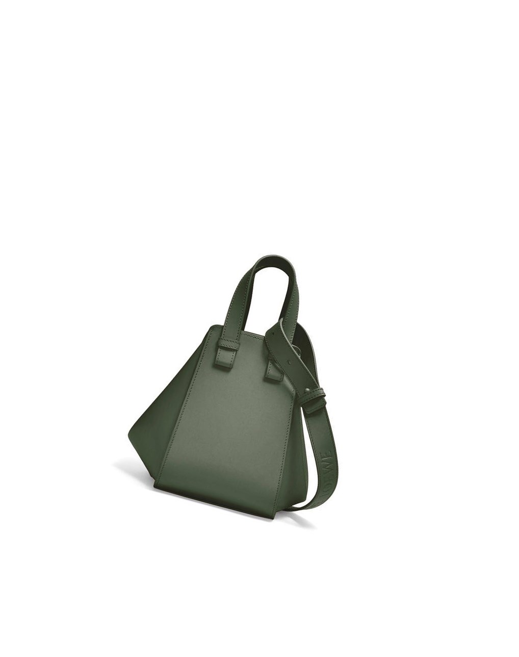 Loewe Hammock compact bag in satin calfskin Kaki | SHCOG-8472
