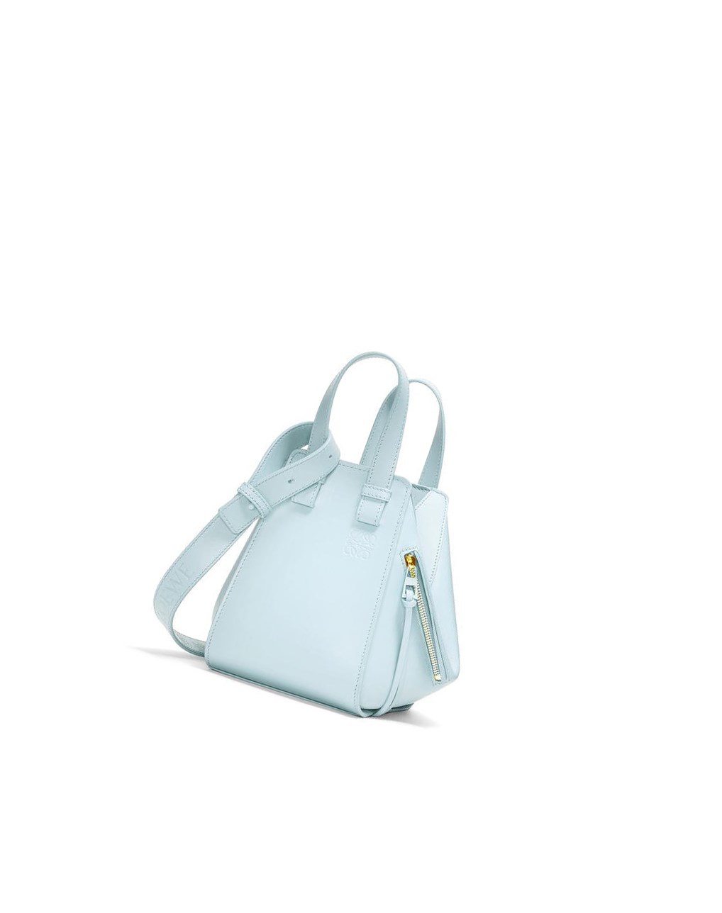 Loewe Hammock compact bag in satin calfskin Aquamarine | ZQIJO-8416