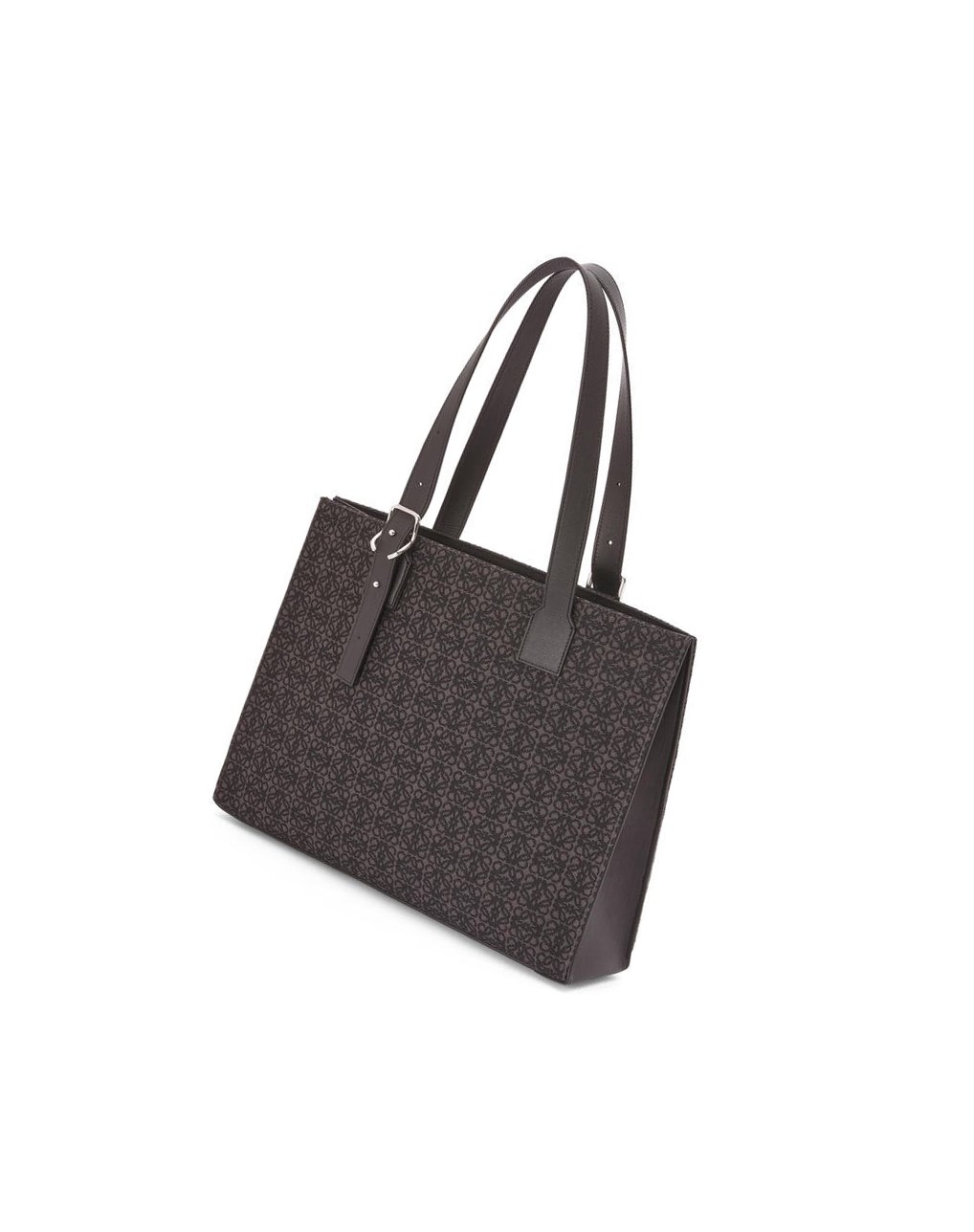 Loewe Hebilla Horizontal tote in Anagram jacquard and calfskin Negros | AZBXL-4150