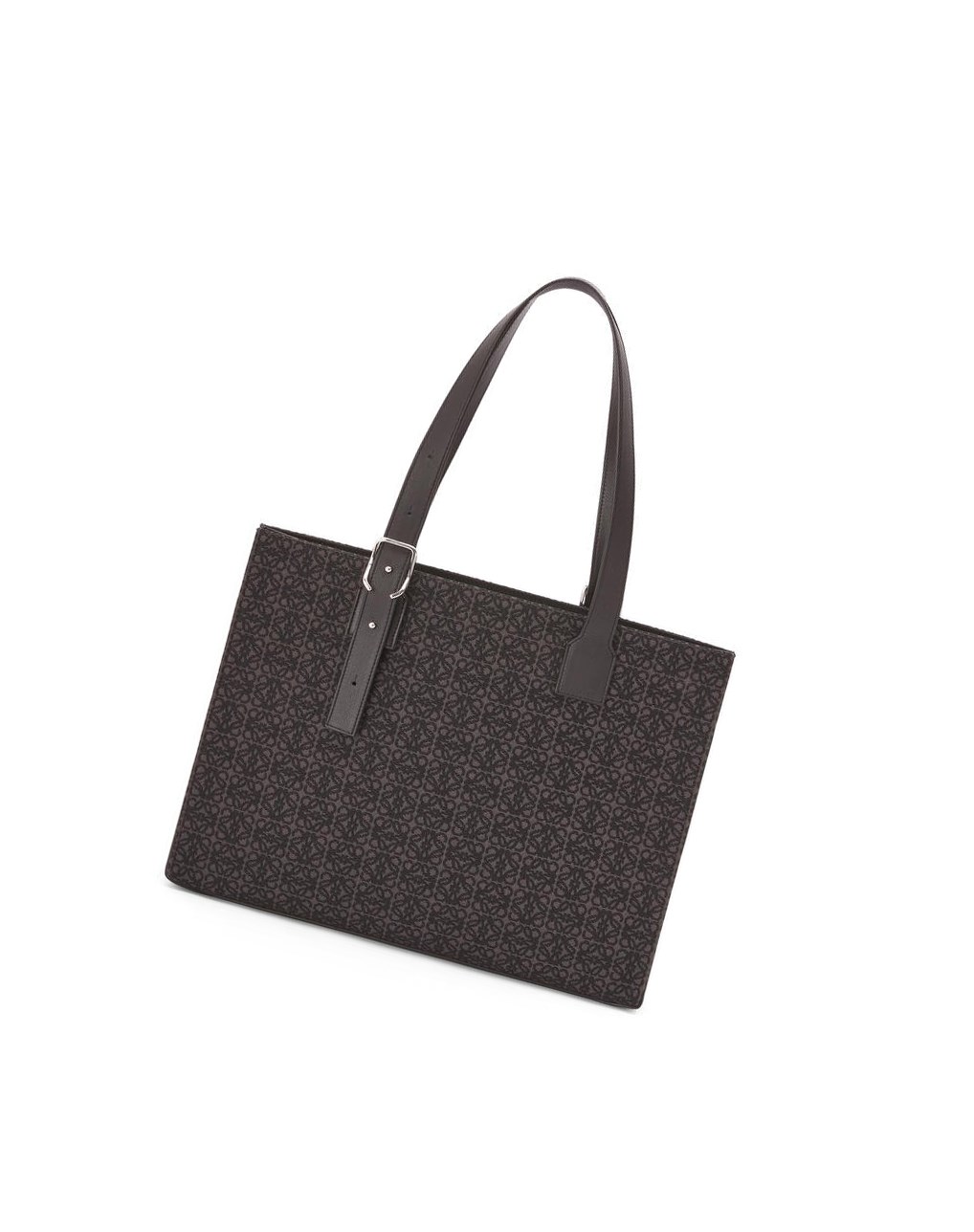 Loewe Hebilla Horizontal tote in Anagram jacquard and calfskin Negros | AZBXL-4150