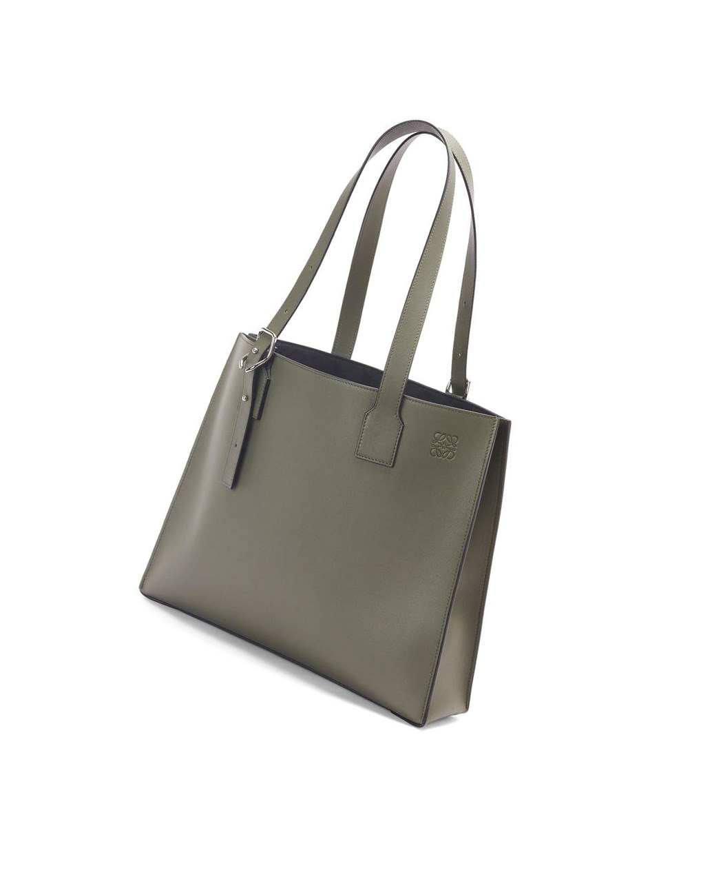 Loewe Hebilla Horizontal tote in classic calfskin Kaki Verdes | HLJWC-1524