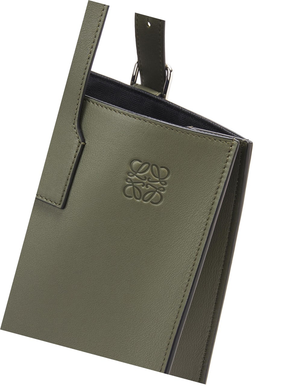 Loewe Hebilla Horizontal tote in classic calfskin Kaki Verdes | HLJWC-1524