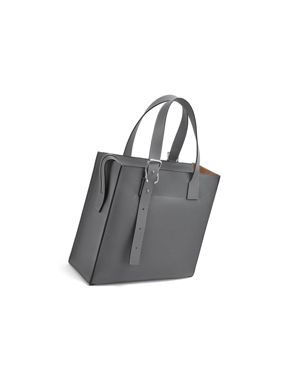 Loewe Hebilla Zip tote in soft grained calfskin Anthracite | RFYQS-4650