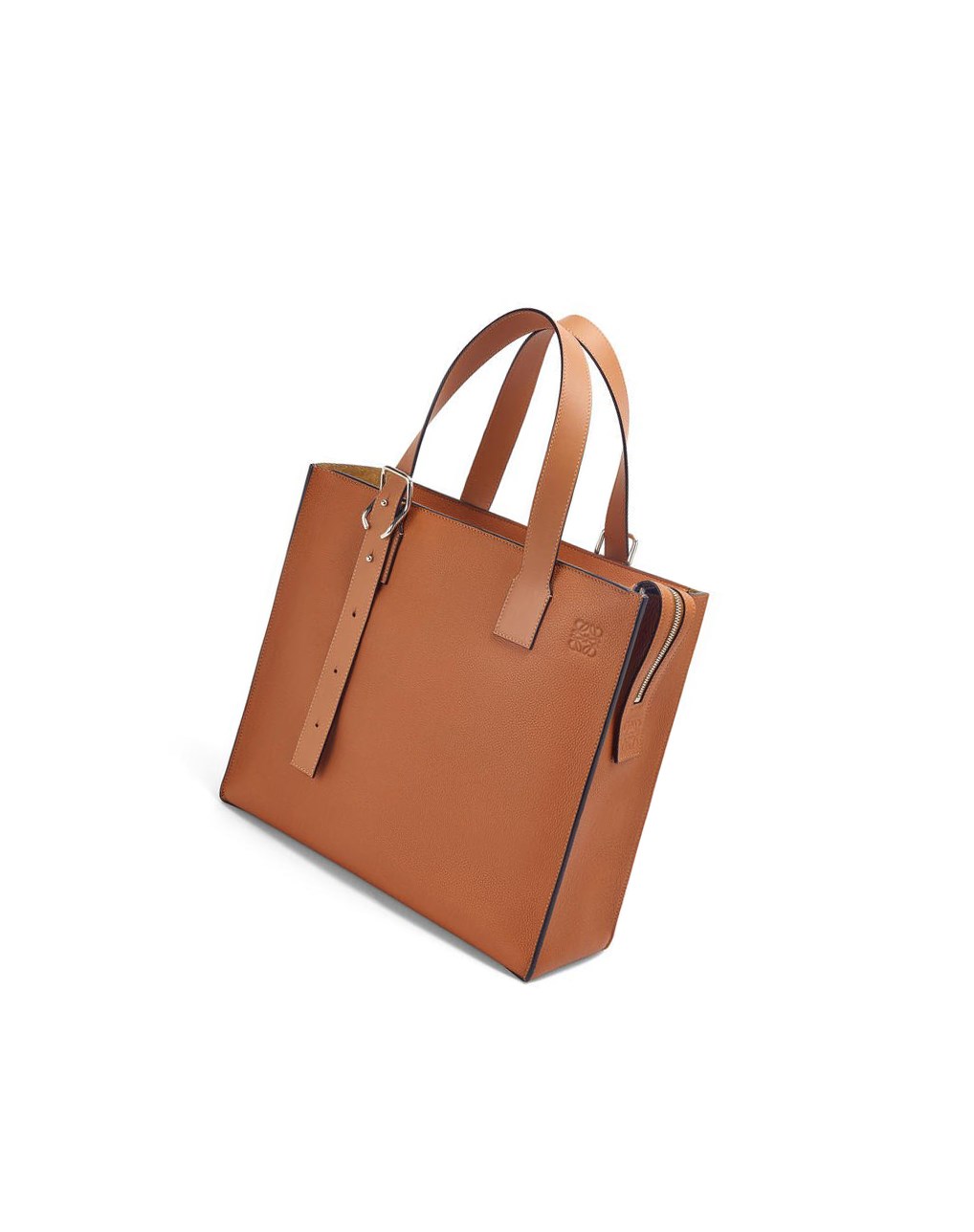 Loewe Hebilla Zip tote in soft grained calfskin Tan | UDORN-8632