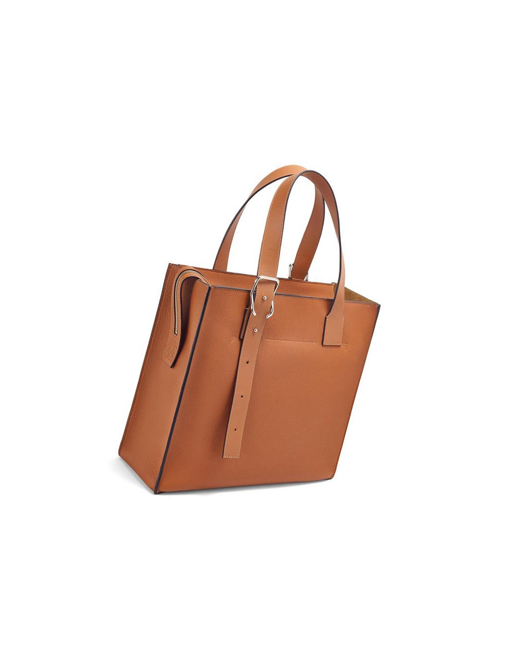 Loewe Hebilla Zip tote in soft grained calfskin Tan | UDORN-8632